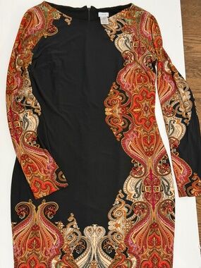 Caché  Women's Vintage Floral Midi Dress Size 8